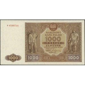 1.000 złotych 15.01.1946, seria P 0769714, Lucow 1171 (...