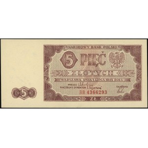 5 złotych 1.07.1948, seria BB 4366293, Lucow 1246b (R4)...