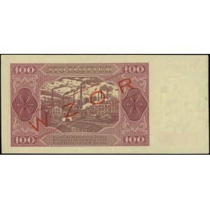 100 złotych 1948, seria HH 0000004, czerwony ukośny nad...