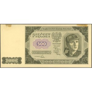 próba kolorystyczna banknotu 500 złotych 1.07.1948, bez...