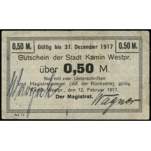 0.50 marki, 12.02.1917, podpis Wawrzak Wagner, Podczask...