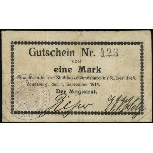 1 i 2 marki 1.09.1914, numeracje 423 i 54, podpisy Piep...