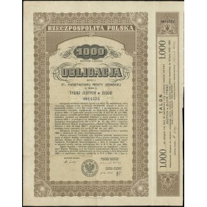 obligacja 3 % Państwowej Renty Ziemskiej z 1933 r. na 1...