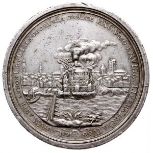 medal niesygnowany, wybity w 1754 r. w Toruniu z okazji...