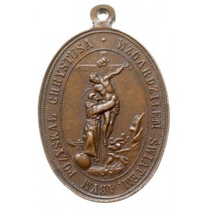 medal religijny, niesygnowany, z uszkiem, Aw: Dwie klęc...