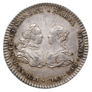 Maria Leszczyńska i Ludwik XV, medal zaślubinowy 1725 r...