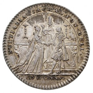 Maria Leszczyńska i Ludwik XV, medal zaślubinowy 1725 r...