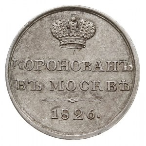 Mikołaj I, żeton koronacyjny 1826, Aw: Ukoronowany mono...