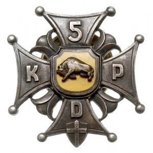 odznaka pamiątkowa 5 Kresowej Dywizji Piechoty, srebro ...