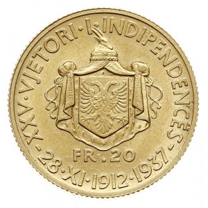 20 franga ari 1937, Rzym, wybite z okazji 25-lecia niep...