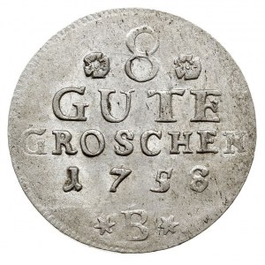 8 gute groschen 1758 B, Bernburg, Mann 613, bardzo ładn...