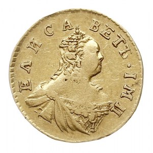 połtina 1756, Krasny Dwor, złoto 0.77 g, Bitkin 72 (R),...