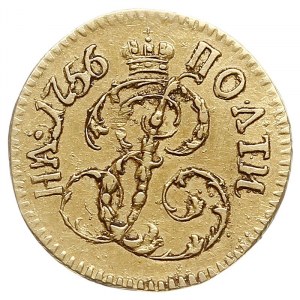 połtina 1756, Krasny Dwor, złoto 0.77 g, Bitkin 72 (R),...