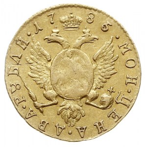 2 ruble 1785 СПБ, Petersburg, złoto 2.50 g, Bitkin 114 ...