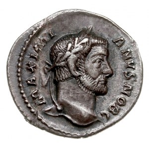 argenteus 295-297, Trewir, Aw: Popiersie cesarza w praw...