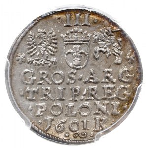 trojak 1601, Kraków, popiersie króla w lewo, Iger K.01....