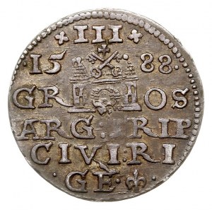 trojak 1588, Ryga, Iger R.88.2.a (R1), Gerbaszewski 15,...