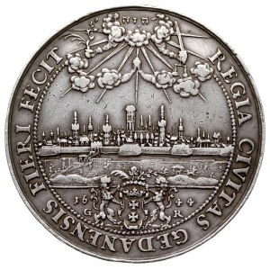 donatywa 1644, Gdańsk, Aw: Półpostać króla, napis w oto...