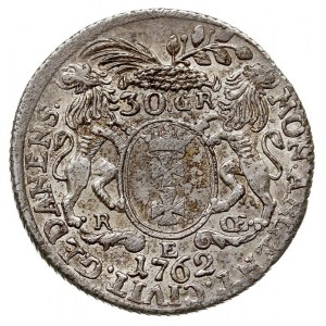 złotówka (30 groszy) 1762, Gdańsk, Kahnt 719 var. a -sz...