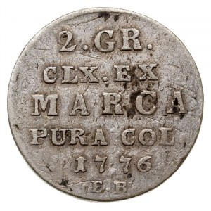 2 grosze srebrne (półzłotek) 1776, Warszawa, Plage 263,...