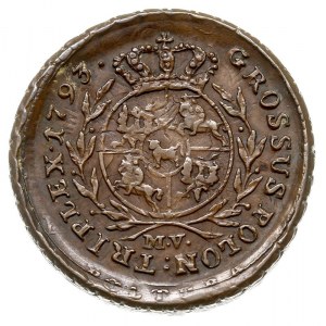 trojak 1793, Warszawa, wybity na monecie węgierskiej PO...