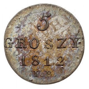 5 groszy 1812, Warszawa, Plage 97, moneta przebita z 1/...