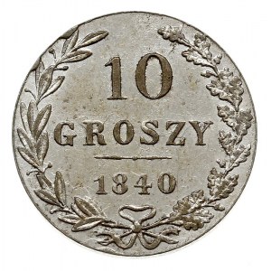 10 groszy 1840, Warszawa, Plage 106, Bitkin 1182, wyśmi...
