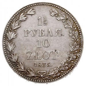 1 1/2 rubla = 10 złotych 1835, Warszawa, Plage 320, Bit...