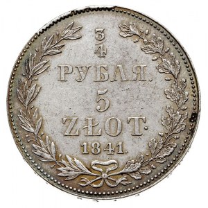 3/4 rubla = 5 złotych 1841, Warszawa, Plage 369, Bitkin...
