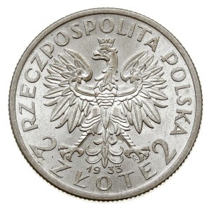 2 złote 1933, Warszawa, Głowa kobiety, Parchimowicz 110...