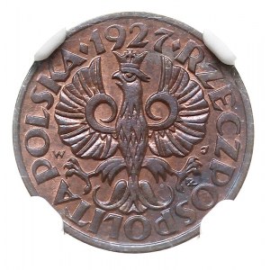 1 grosz 1927, Warszawa, Parchimowicz 101 c, moneta w pu...