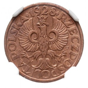 1 grosz 1928, Warszawa, Parchimowicz 101 d, moneta w pu...