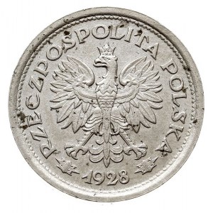 1 złoty 1928, Warszawa, wieniec z gałęzi dębowych”, mon...