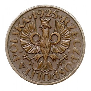 1 grosz 1925, Warszawa, pod napisem GROSZ data 21/V, br...