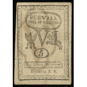 5 groszy miedziane 13.08.1794, Lucow 38 (R1), Miłczak A...