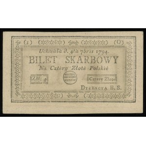 4 złote polskie 4.09.1794, seria 1-O, Lucow 43o (R0) - ...
