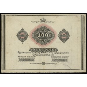 100 złotych 1.05.1830, wzór bez serii i numeracji, podp...