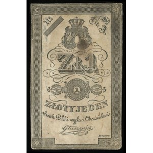 1 złoty 1831, podpis Głuszyński, bez numeracji, biały p...
