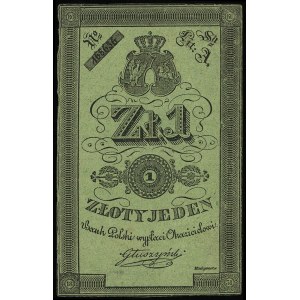 1 złoty 1831, podpis Głuszyński, numeracja 168838, papi...