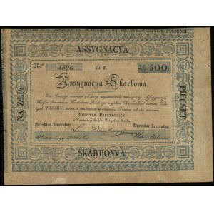asygnacja skarbowa na 500 złotych 1831, numeracja 4896,...