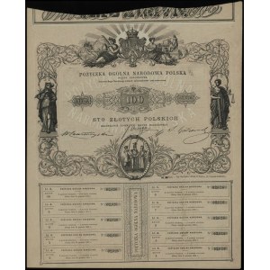 obligacja na 100 złotych polskich 1863, litera A, numer...