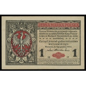 1 marka polska 9.12.1916, jenerał, seria B, numeracja 9...