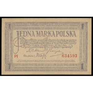 1 marka polska 17.05.1919, seria PI, numeracja 634593, ...