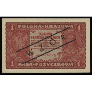 1 marka polska 23.08.1919, czarny nadruk WZÓR”, seria I...