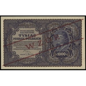 1.000 marek polskich 23.08.1919, czerwony nadruk WZÓR”,...