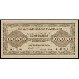 100.000 marek polskich 30.08.1923, seria G, numeracja 4...