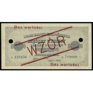 500.000 marek polskich 30.08.1923, czerwony nadruk WZÓR...