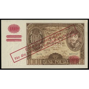 100 złotych 1939, nadruk na banknocie 100 złotych 9.11....