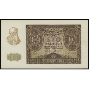 100 złotych 1.03.1940, seria C, numeracja 9224376, Luco...