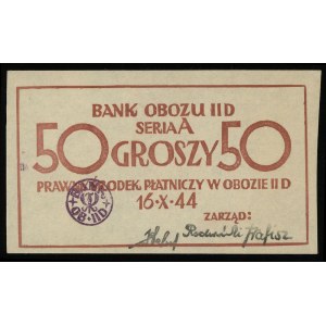 50 groszy 16.10.1944, pieczęć banku obozowego, Lucow 93...
